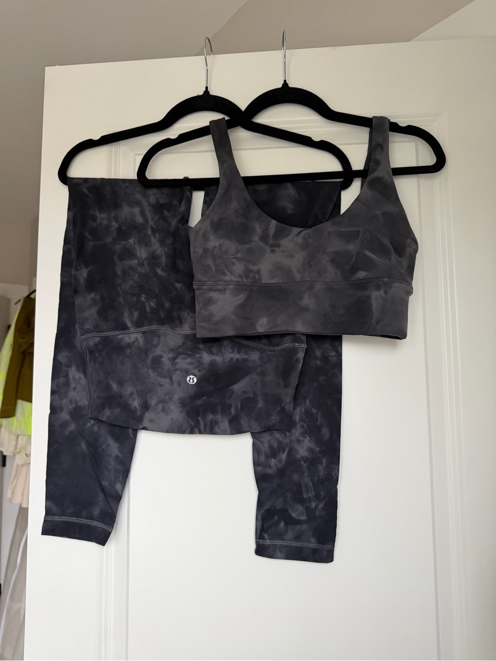 lululemon athletica Black Tie-Dye High-Rise Leggings & Scoop Sports Bra
